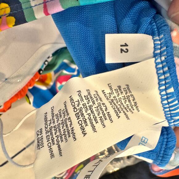 Bleu by Rod Beattie Printed Twist Bandeau Tankini Top Size 12 Multicolor NWT - Picture 11 of 12